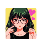 メガネな少女（少しレトロ）（個別スタンプ：20）
