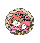 ほっこり♡シンプル女子★年末年始★再販（個別スタンプ：5）