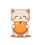 新鮮な果物と野菜と猫（個別スタンプ：5）