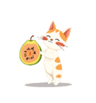 新鮮な果物と野菜と猫（個別スタンプ：14）