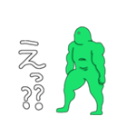 ワイヤーアクション補助する緑のマッチョ（個別スタンプ：6）