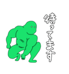 ワイヤーアクション補助する緑のマッチョ（個別スタンプ：13）