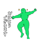 ワイヤーアクション補助する緑のマッチョ（個別スタンプ：37）