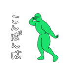 ワイヤーアクション補助する緑のマッチョ（個別スタンプ：39）