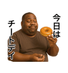食いしん坊の黒人デブ（個別スタンプ：15）