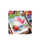 水彩パレットで挨拶（個別スタンプ：1）