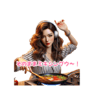 料理しながらDJごっこしてるアラサー美魔女（個別スタンプ：21）