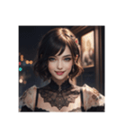 ドレスアップした美女（個別スタンプ：11）