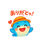 麦わら帽のちゅらくじら（個別スタンプ：3）