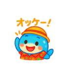 麦わら帽のちゅらくじら（個別スタンプ：4）