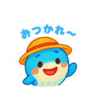 麦わら帽のちゅらくじら（個別スタンプ：16）