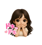 巻き髪ドールフェイスちゃん（個別スタンプ：1）