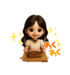 巻き髪ドールフェイスちゃん（個別スタンプ：3）