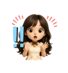 巻き髪ドールフェイスちゃん（個別スタンプ：4）