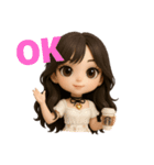 巻き髪ドールフェイスちゃん（個別スタンプ：15）