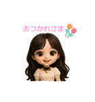 巻き髪ドールフェイスちゃん（個別スタンプ：18）