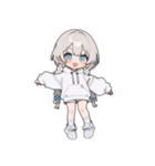 白い三つ編みの女の子(to)（個別スタンプ：1）