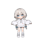 白い三つ編みの女の子(to)（個別スタンプ：3）