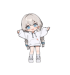 白い三つ編みの女の子(to)（個別スタンプ：5）