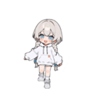 白い三つ編みの女の子(to)（個別スタンプ：6）