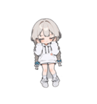 白い三つ編みの女の子(to)（個別スタンプ：8）