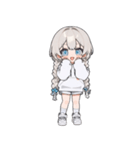 白い三つ編みの女の子(to)（個別スタンプ：9）