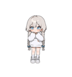 白い三つ編みの女の子(to)（個別スタンプ：13）