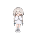 白い三つ編みの女の子(to)（個別スタンプ：14）