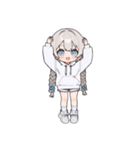 白い三つ編みの女の子(to)（個別スタンプ：15）