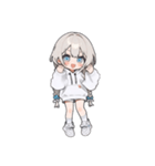 白い三つ編みの女の子(to)（個別スタンプ：21）
