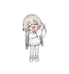 白い三つ編みの女の子(to)（個別スタンプ：27）