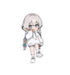 白い三つ編みの女の子(to)（個別スタンプ：29）