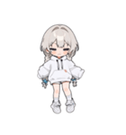 白い三つ編みの女の子(to)（個別スタンプ：35）