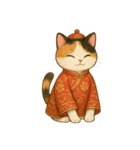 チャイナ服の猫と犬（個別スタンプ：2）