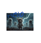 Scary Cat【ネコヤギ】英語.幽霊.月.猫（個別スタンプ：4）