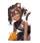 ゆるふわ猫ガールちゃん 中国語Ver（個別スタンプ：3）