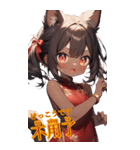 ゆるふわ猫ガールちゃん 中国語Ver（個別スタンプ：22）