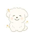 毎日使える！まっしろ、もふもふ犬の日常。（個別スタンプ：3）