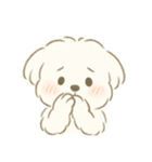 毎日使える！まっしろ、もふもふ犬の日常。（個別スタンプ：16）