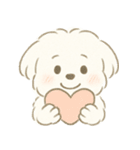 毎日使える！まっしろ、もふもふ犬の日常。（個別スタンプ：18）