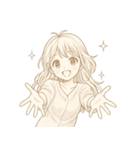 レトロ少女漫画風_セリフなし（個別スタンプ：8）