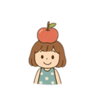りんごの女の子（個別スタンプ：1）