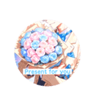 薔薇の花束といっしょに感謝を伝えたい（個別スタンプ：1）