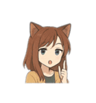 猫耳 ケモミミ 女の子1（個別スタンプ：3）