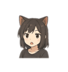猫耳 ケモミミ 女の子1（個別スタンプ：4）