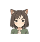 猫耳 ケモミミ 女の子1（個別スタンプ：14）