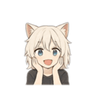 猫耳 ケモミミ 女の子1（個別スタンプ：18）