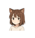 猫耳 ケモミミ 女の子1（個別スタンプ：19）