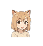 猫耳 ケモミミ 女の子1（個別スタンプ：21）