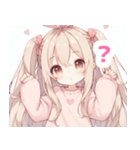 ウサ耳パステルピンクの女の子スタンプ（個別スタンプ：13）